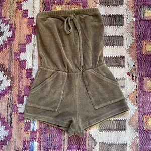 XS terry cloth romper from American Apparel in brown